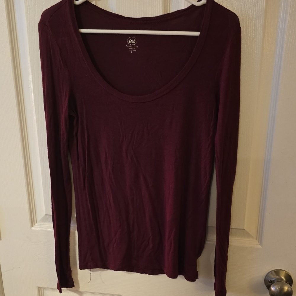 WS Deep Burgundy Long Sleeve Top